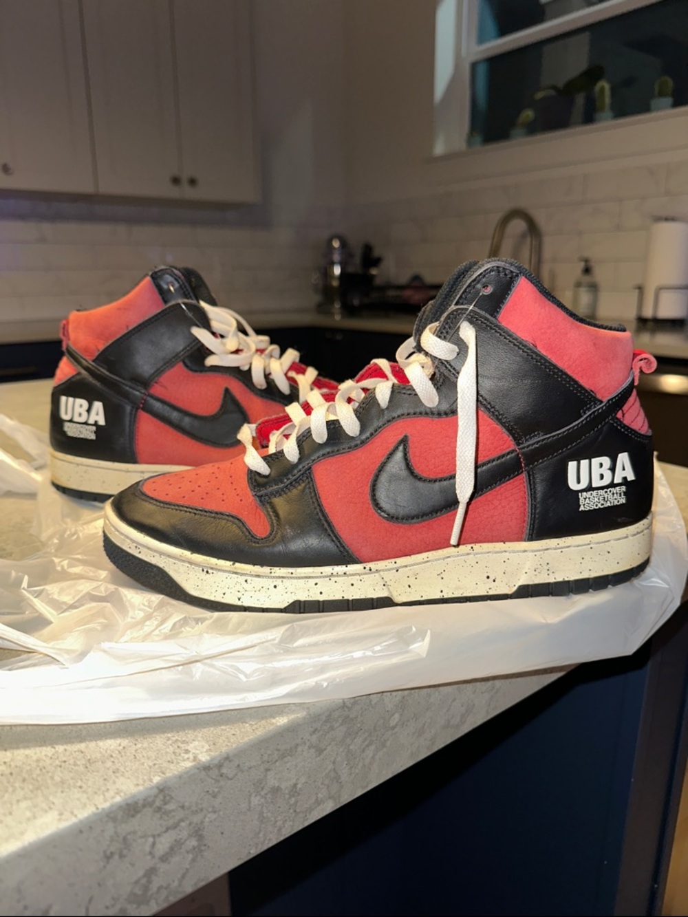 Nike Dunk High 1985 UBA High-Top Sneakers in Red & Black
